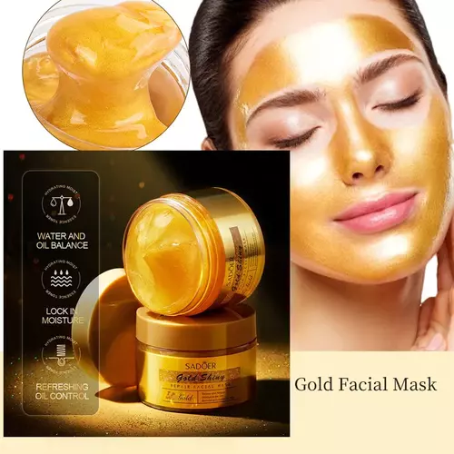 SADOER GOLD SHINY REPAIR FACIAL MASK  มาส์กทองคำ Gold Shiny Facial Mask เติมความชุ่มชื้น ดูแลผิวหน้าให้แลดูเรียบเนียน