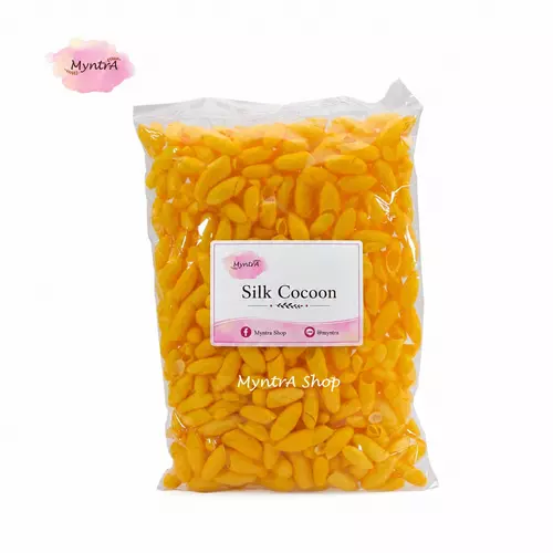 รังไหม ลอกใย - 50 กรัม สีเหลือง คละไซด์ (ใส่นิ้วไม่ได้)