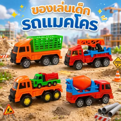 [เลือกรถที่ชอบได้!] รถของเล่นเด็ก 🚜🚒🐘 (รถก่อสร้าง / รถปูน / รถดับเพลิง / รถบรรทุกสัตว์ / รถบรรทุกรถ) พลาสติกหนาทนทาน ปลอดภัย เสริมพัฒนาการ