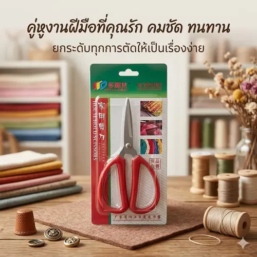 [พร้อมส่ง ถูกที่สุด] กรรไกรด้ามแดง 6 นิ้ว 🛠️ กรรไกรสแตนเลสอเนกประสงค์ ใบมีดเรียบคม แข็งแรง ทนทาน ไม่เป็นสนิมง่าย