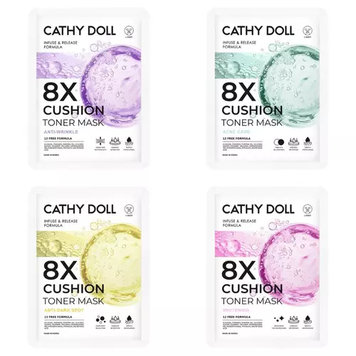 โทนเนอร์มาส์ก เคที่ดอลล์ Cathy Doll 8X Cushion Toner Mask ( 1 แผ่น ) มีให้เลือก 4 สูตร