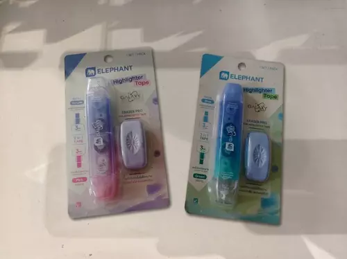 เทปไฮไลท์ลบได้ 2in1 รุ่นพาสเทล (Elephant Galaxy Highlighter Tape Pastel)