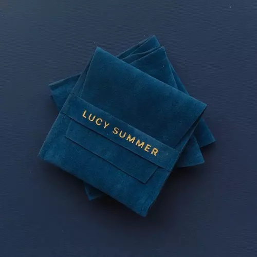 LUCYSUMMER Jewelry Pouch กระเป๋าผ้าใส่เครื่องประดับ กำมะหยี่สีน้ำเงิน Deep Blue
