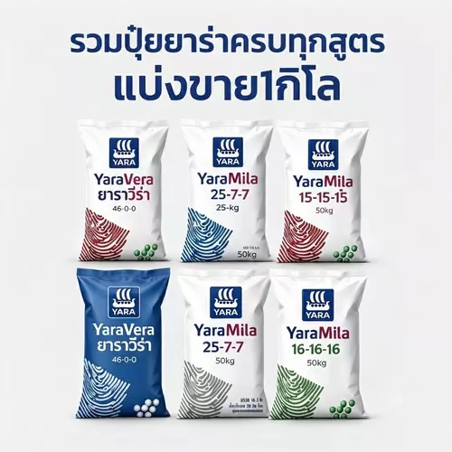 ปุ๋ยยาร่า แบ่งขาย 1 กิโล ครบทุกสูตร เลือสูตรได้ตามต้องการ ของแท้100%