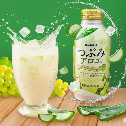 Sangaria Tsubumi เครื่องดื่มเนื้อผลไม้แท้จากญี่ปุ่น! สดชื่น เคี้ยวเพลิน เต็มๆ คำ 380 ml. (องุ่นขาวผสมว่านหาง)