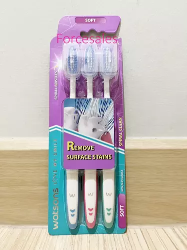 WATSONS วัตสัน แปรงสีฟัน สไปรัล คลีน (ซอฟท์) 3ด้าม.