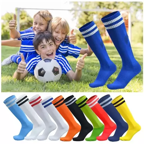ถุงเท้าบอลเด็ก มี 14 สี ไซส์เด็กสำหรับอายุ 6-12 ขวบ ขนาด 26-34eur