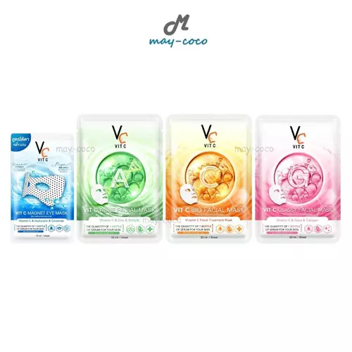 (ซอง) มาสก์ Ratcha Vit C Facial/Magnet Eye Mask รัชชา มาสก์หน้า มาสก์ตา บำรุงหน้า ผิวอิ่มฟู ผิวชุ่มชื้น