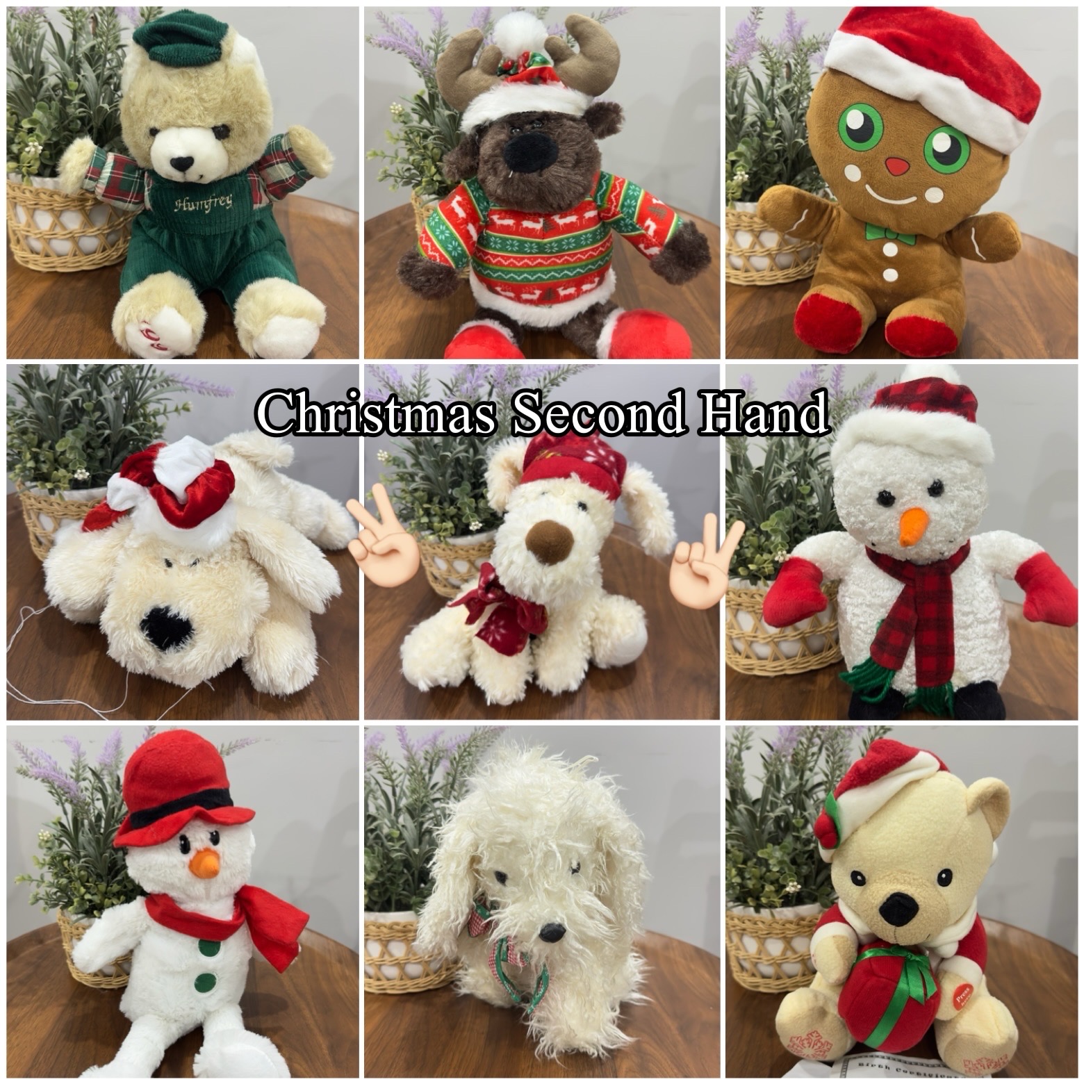 ตุ๊กตามือ2 คริสมาส อ่านรายละเอียดก่อนสั่งนะคะ กวาง คุกกี้ หมี หมา Christmas