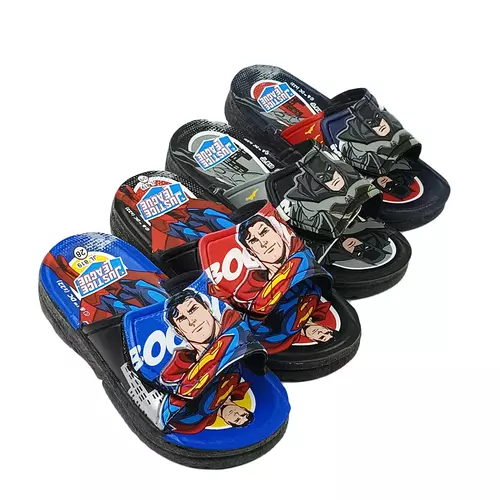 รองเท้าแตะเด็กผู้ชาย ซุเปอร์แมน แบทแมน แบบสวม ปรับสายได้ แบรนด์ Kenta รุ่น JL819