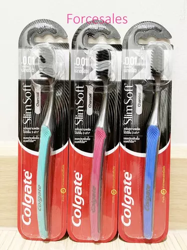 Colgate คอลเกต สลิมซอฟท์ ชาร์โคล 1ชิ้น แปรงสีฟันคอลเกตสลิมซอฟท์ คละสีเลือกสีไม่ได้