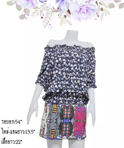 เสื้อแขนสั้นแฟชั่นผู้หญิงมือสอง ตำหนิ