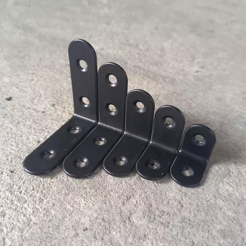 VantaB เหล็กฉาก L Bracket หนา 2 มม. สีดำ พร้อมน็อต มี 5 ขนาด ฉากเข้ามุม เหล็กยึดเฟอร์นิเจอร์ ฉากยึดไม้ ฉากเหล็ก DIY