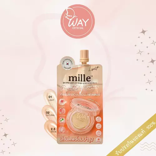[ซอง] Mille Perfect Glow Skin Cover Blurring Cushion 6g มิลเล่ เพอร์เฟ็กต์ โกลว์ สกิน คัฟเวอร์ เบลอริ่ง คุชชั่น 6g