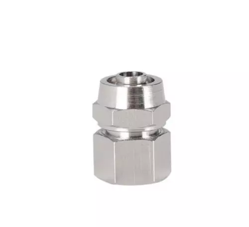 ข้อต่อตรงเกลียวในแบบ สวมอัด 1/4 เสียบสาย 6mm (มิลลิเมตร)
