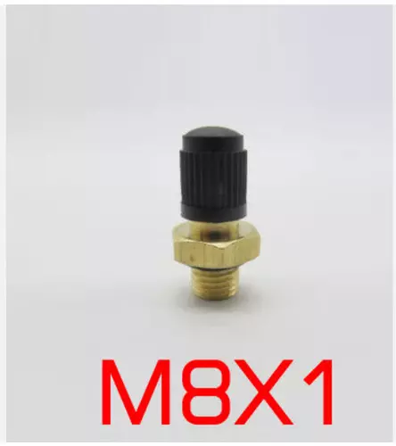 หัวเติมลมสีทอง แบบเกลียวมีโอริง ขนาด M8x1
