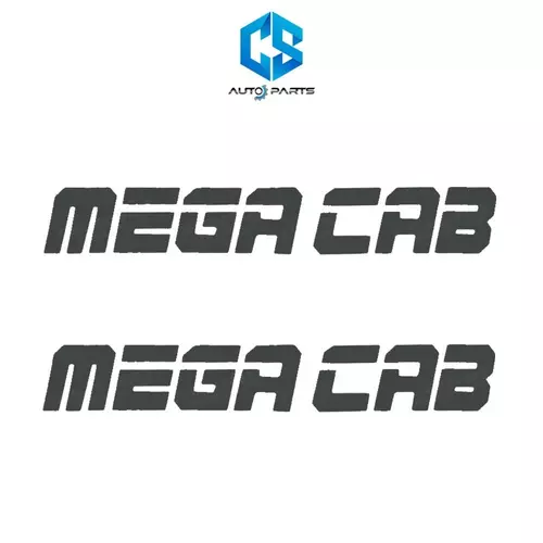 สติ๊กเกอร์ MEGA CAB (สีเทาเข้ม) - MITSUBISHI STRADA ปี95-05 (ติดข้างกระจกแคป)