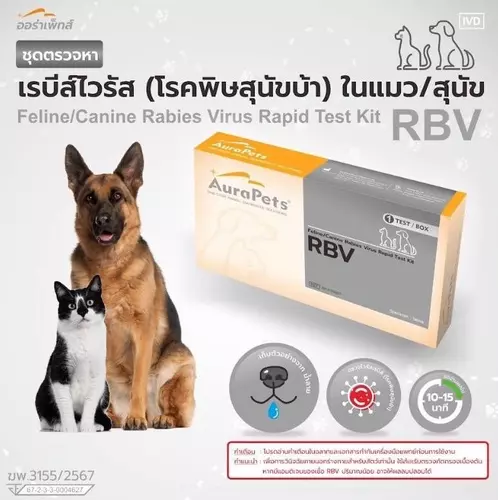 ชุดตรวจหาเชื้อพิษสุนัข​บ้า​ ในสุนัขและแมว
