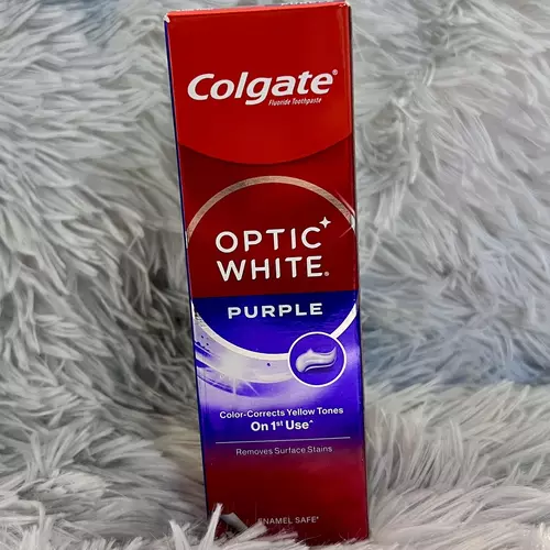 Colgate Optic White Purple Toothpaste 100g ยาสีฟัน คอลเกต อ๊อพติค ไวท์ เพอร์เพิล 100 กรัม (1 กล่อง)
