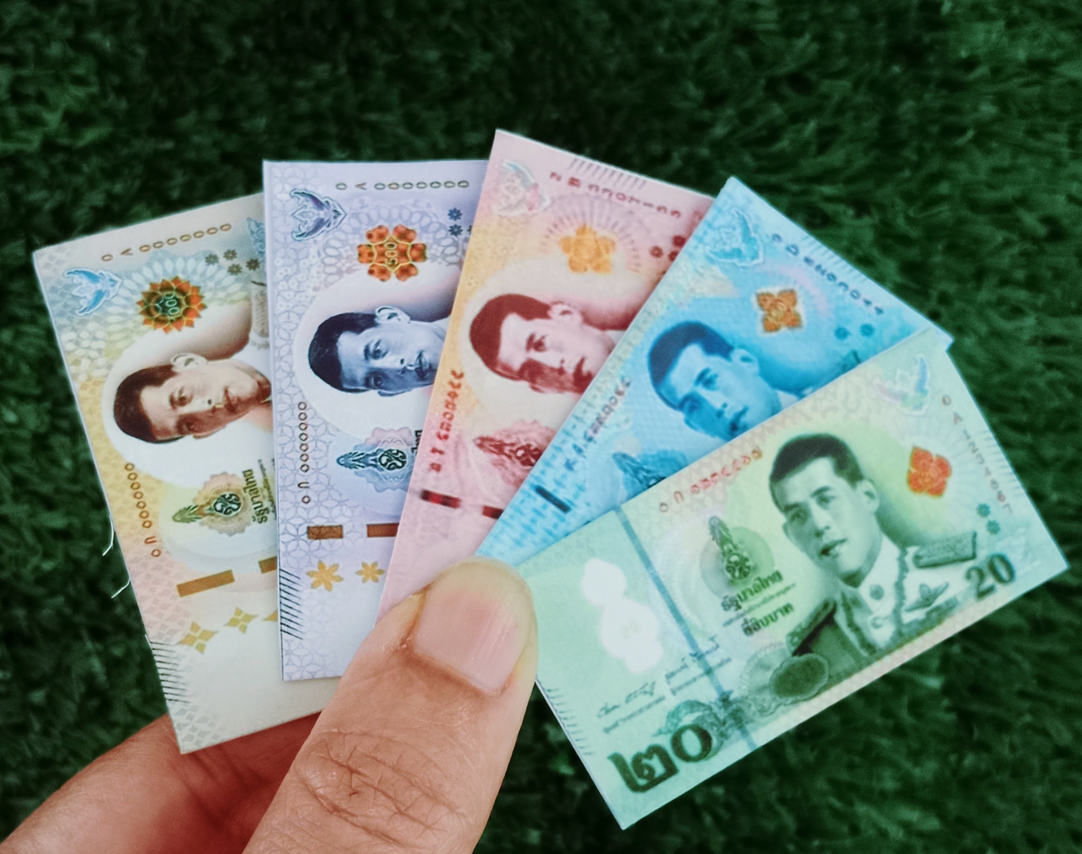กระดาษพับเหรียญโปรยทานทรงธนบัตรจิ๋ว1 คละ5ลาย