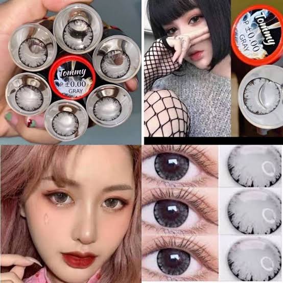 คอนแทคเลนส์ มี อย.ไทย บิ๊กอาย ลาย Tommy เทา/น้ำตาล Gray/Brown มีค่าสายตา (0.00)-(10.00) รายเดือน