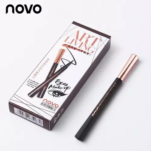 NOVO [5188] BLACK FLUENT EYELINER ปากกาอายไลเนอร์หัวพู่กัน หัวเรียวเล็กเขียนง่าย 🖤