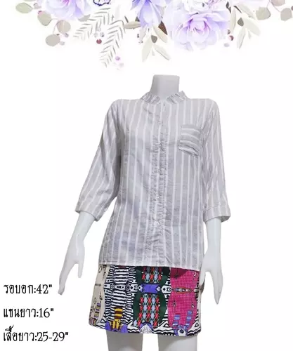 เสื้อแขนสั้นแฟชั่นผู้หญิงมือสอง