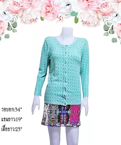 เสื้อไหมพรมมือสอง คาร์ดิแกน/เสื้อคลุมแขนยาวแฟชั่น/สเวตเตอร์ ตำหนิ