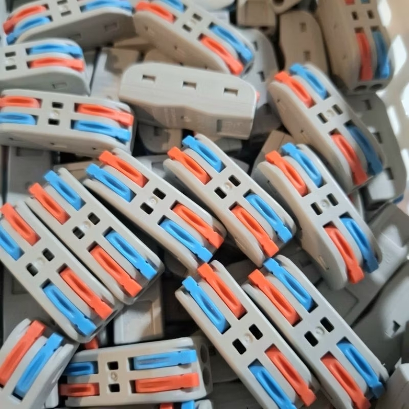 10ชิ้น/ชุด ข้อต่อสายไฟ 2ช่อง ข้อต่อเร็ว