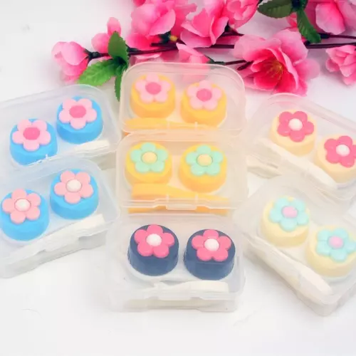 ตลับคอนแทคเลนส์ Set 4 in 1 ตลับเซต ดอกไม้ ตลับ มินิ น่ารัก