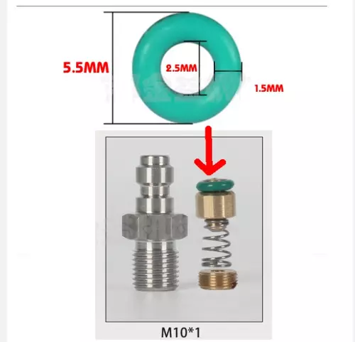 ชุดซ่อม-อะไหล่โอริงสำหรับควิกตัวผู้ขนาด M10x1 สีเขียว จำนวน 6 ชิ้น