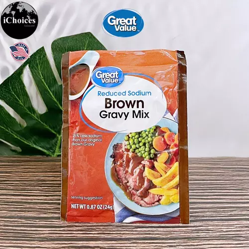 [Great Value] Reduced Sodium Brown Gravy Mix 24 g ผงปรุงสำเร็จรูปน้ำเกรวี่ ซอสผงสำหรับทำเกรวี่ เกรวี่ มิกซ์
