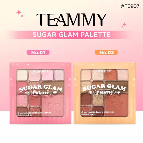 TE907 TEAMMY ALL-IN-ONE SIGNATURE Sugar Glam Palette ทีมมี่ อายแชโดว์ บลัชออน คอนทัวร์