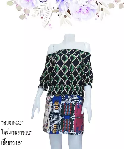 เสื้อแขนสั้นแฟชั่นผู้หญิงมือสอง ตำหนิ