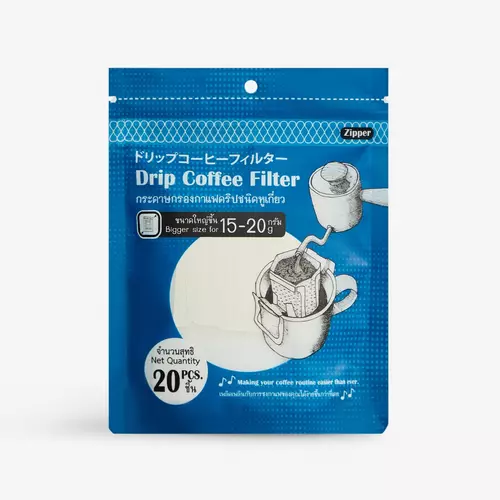 The Coffee Bean Drip Coffee Filter กระดาษกรองกาแฟดริปชนิดหูเกี่ยว 1 แพ็ค Bigger size (20ชิ้น)