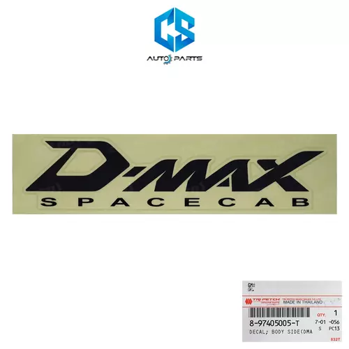 (แท้100%)สติ๊กเกอร์ D-MAX SPACECAB - ISUZU D-MAX ปี07-11 (ดำ)(1แผ่น)(8-97405005-T)