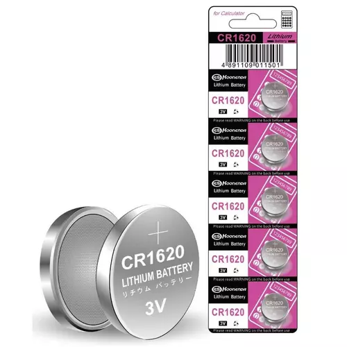 Kooneda ถ่านกระดุม ลิเธียม 3 โวลท์ CR1620 ขาย 1pac 5 ก้อน / GP 3 Volt Lithium Button Battery CR1620 1pac 5 pcs.