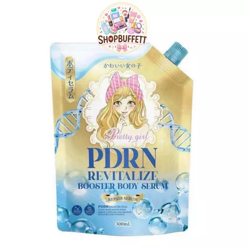 เซรั่มฟ้า พริตตี้เกิร์ล Pretty Girl PDRN Revitalize Booster Body Serum ( ปริมาณ 300 ml. )