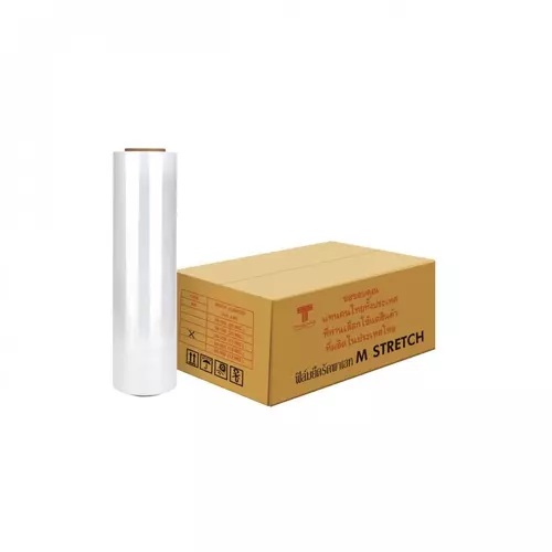 M STRETCH ฟิล์มยืดใสพันพาเลท 15 ไมครอน 50cm.x300m. ใส สินค้าของแท้คุณภาพดี (1 ม้วน)