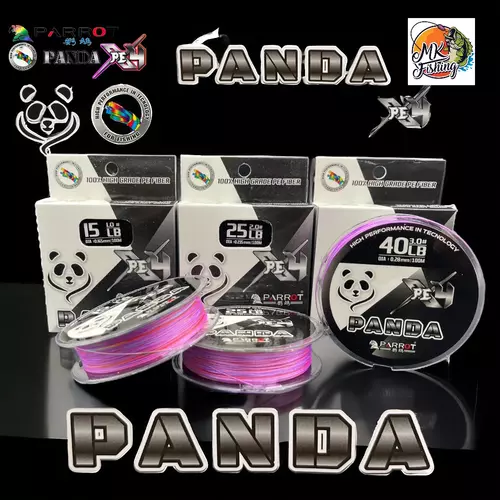 สายพีอี PE PARROT แพนด้า สายพีอี ถัก 4 PE X4 ยาว 100 เมตร สีมัลติคัลเลอร์ มีหลายขนาด เหยื่อตกปลา ตกปลา เบ็ด