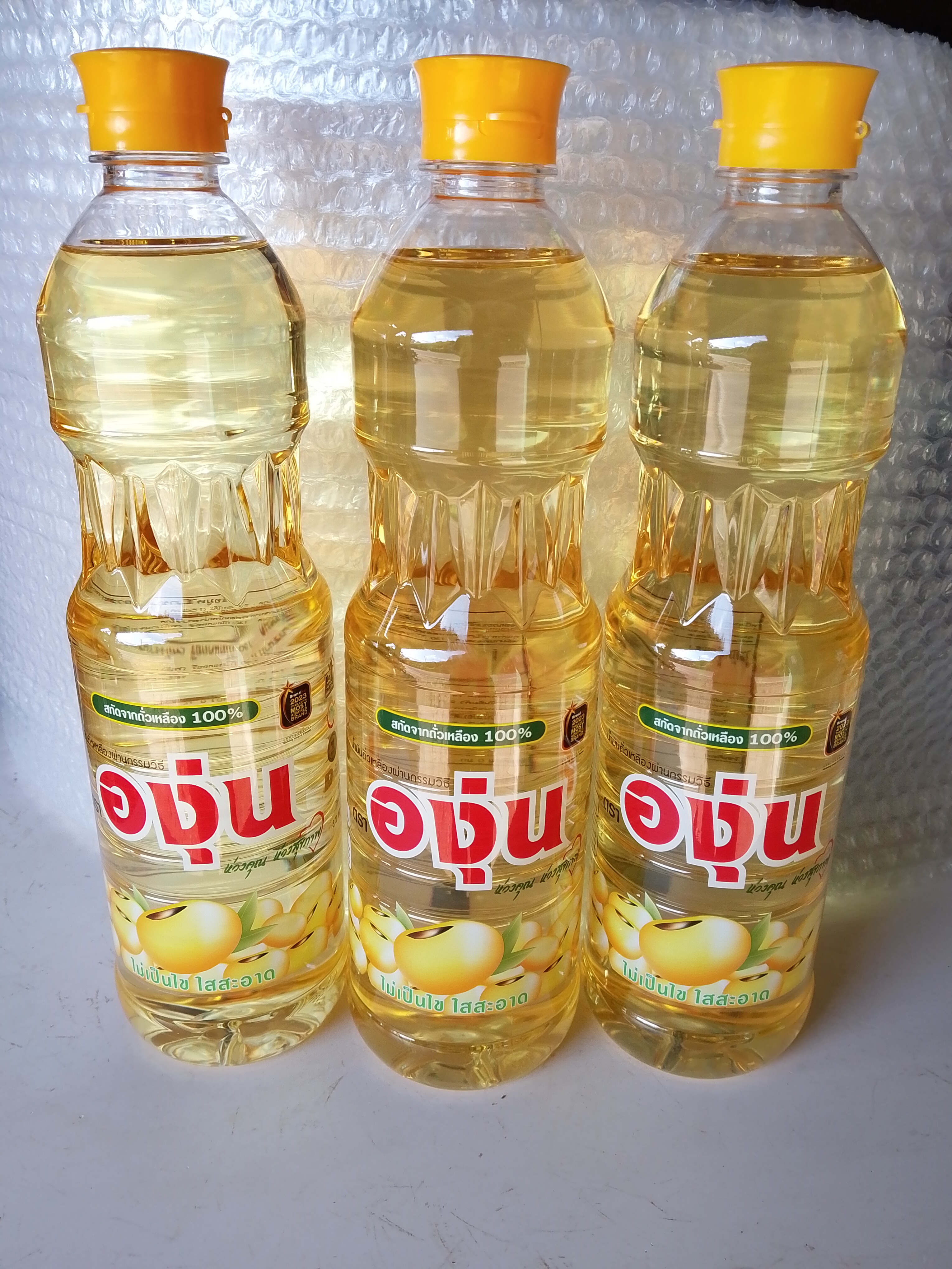 น้ำมันถั่วเหลือง 100% ตราองุ่น ขนาด 1000 มล. แพค 3ขวด