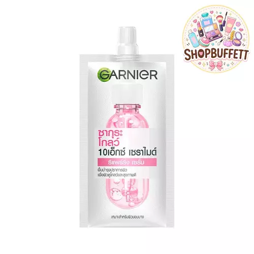 การ์นิเย่ ซากุระ โกลว์ รีแพร์ริ่ง เซรั่ม 10เอ็กซ์ เซราไมด์ Garnier Sakura Glow Repairing Serum 10X Ceramide ( ซอง )