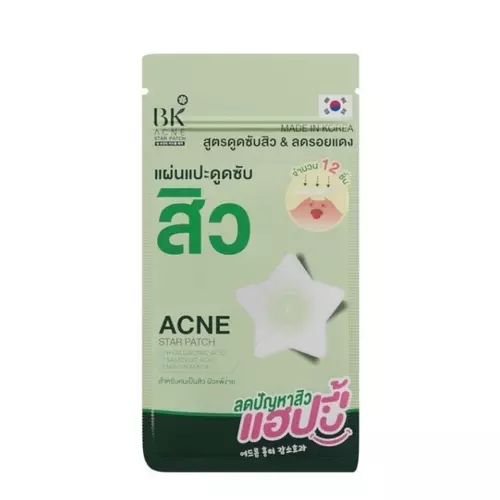 เเผ่นเเปะสิว BK ACNE STAR PATCH ( 1 ซอง บรรจุ 12 ชิ้น )