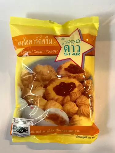 ผงคัสตาร์ดครีม ตราดาว 500 กรัม ใช้ทำไส้เอแคลร์ ไส้ครีม