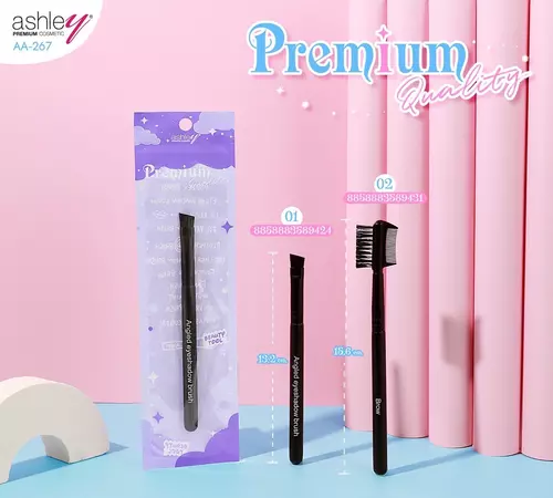ASHLEY AA-267 แปรงปัดขนคิ้วให้เรียงเส้นสวย แปรงหัวตัดเฉียง ไว้กรีดอายไลเนอร์ ขนนุ่ม ขนาดเล็ก