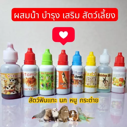 วิตามิน อาหาร แบบน้ำ 50cc สำหรับสัตว์เล็ก เพียงหยดผสมน้ำ