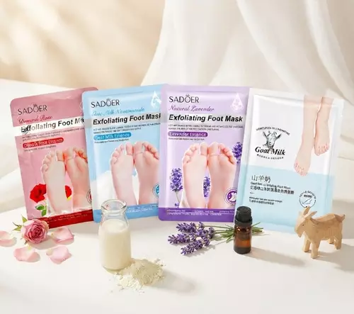 SADOER Exfoliating Foot Mask มาสก์ดูแลผิวเท้า สูตร Rose / Mint / Lavender / Goat Milk