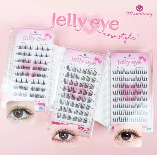 【พร้อมส่ง】ขนตาปลอมกาวเจลลี่ แบบมีกาวในตัว FE65 by Manshong