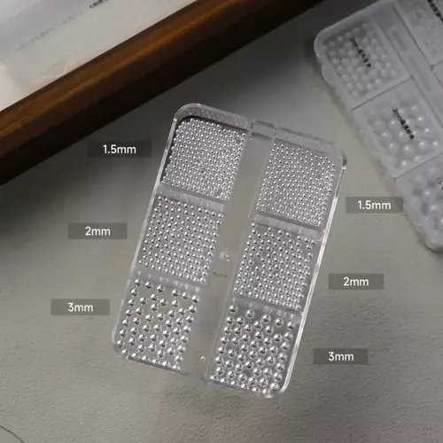 [รวมไซส์/ยกตลับ] มุกครึ่งซีกติดเล็บ มุกแต่งเล็บคละขนาด 1.5-3mm อะไหล่เล็บเจลสุดคุ้ม