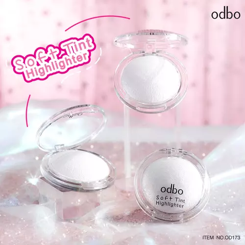 ODBO OD173 Soft Tint Highlighter ไฮไลท์เนื้อคุกกี้ เกลี่ยง่าย ขนาดพกพาเนื้อชิมเมอร์ ติดทน เพิ่มความฉ่ำวาวให้ใบหน้า